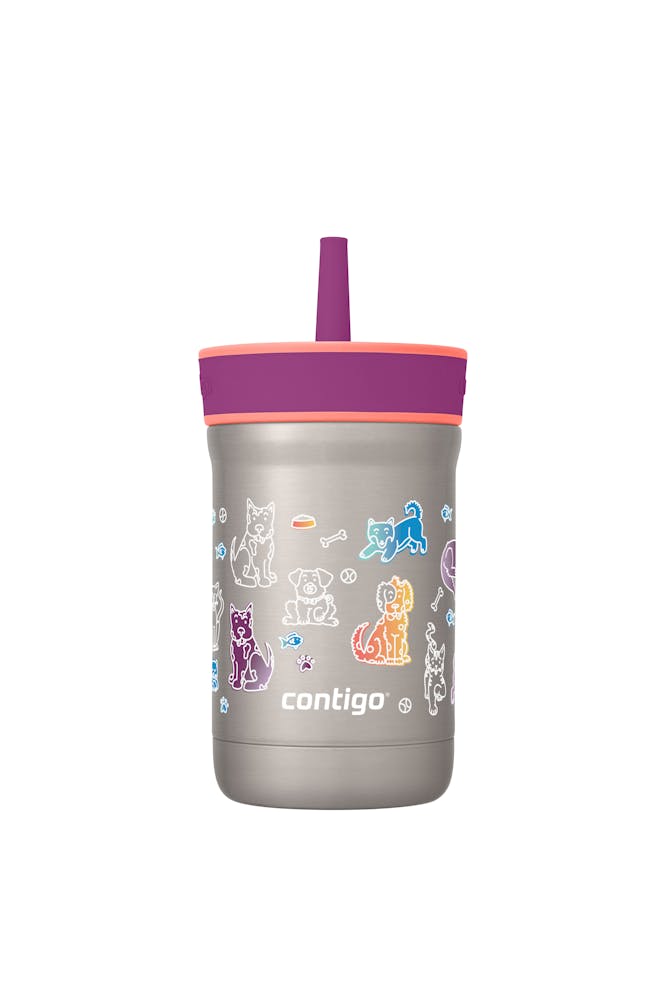 Kids Leighton Spill-Proof Stainless Steel Tumbler with Straw, 12oz Y6